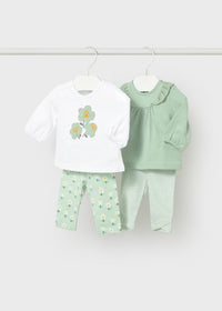 Mayoral Mint Floral Legging Sets