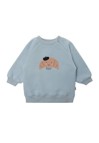 Light blue sweatshirt with "Croissant" print