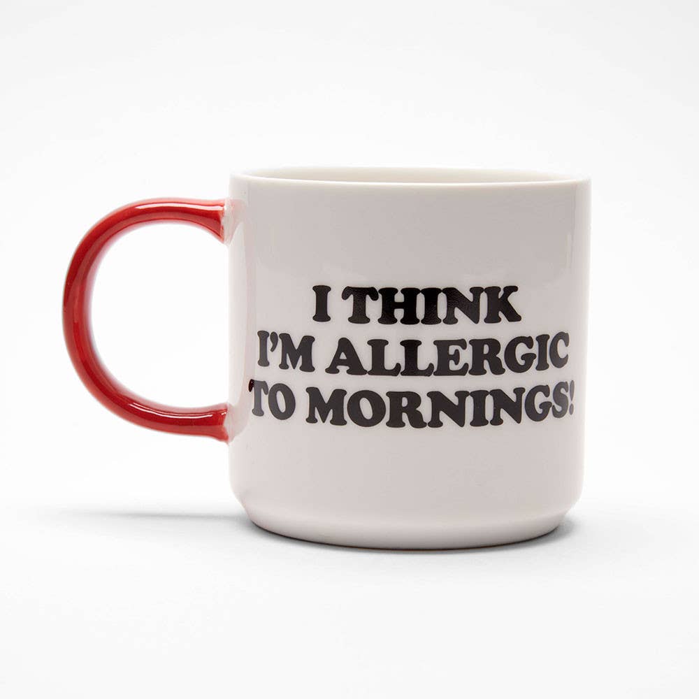 Snoopy Peanuts Allergic To Mornings Mug