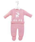 Dandelion Reindeer Pink Knitted Outfit