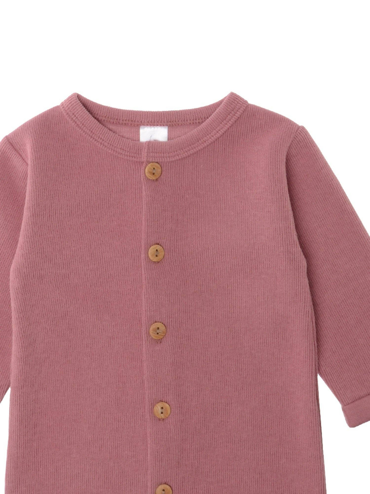 Rib-knit Romper in rosewood