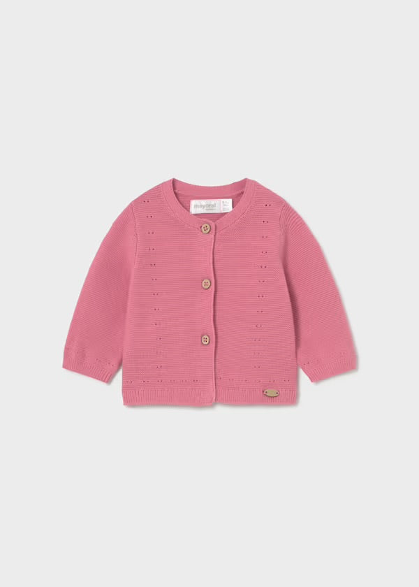 Mayoral Bright Pink Knitted Cardigan
