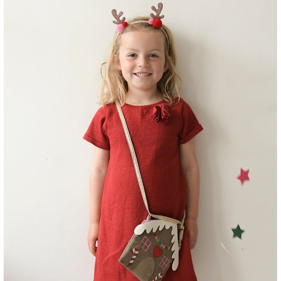 Jolly Pom Pom Reindeer Ears Headband