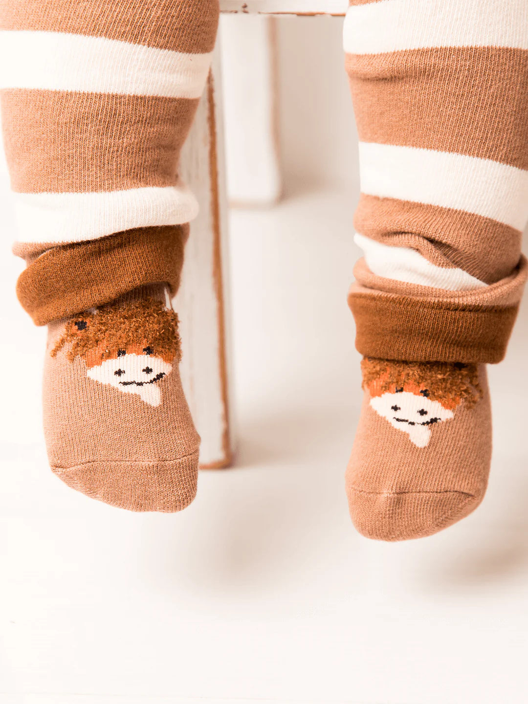 Neutral Hamish Highland Cow Socks