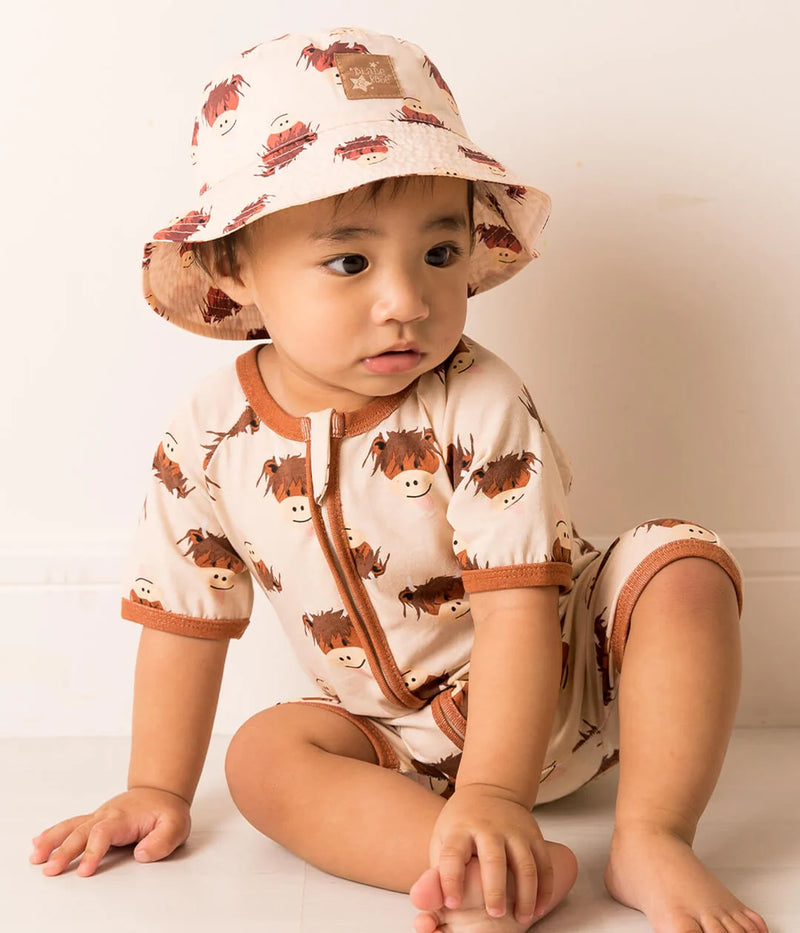 Neutral Highland Cow Summer Romper