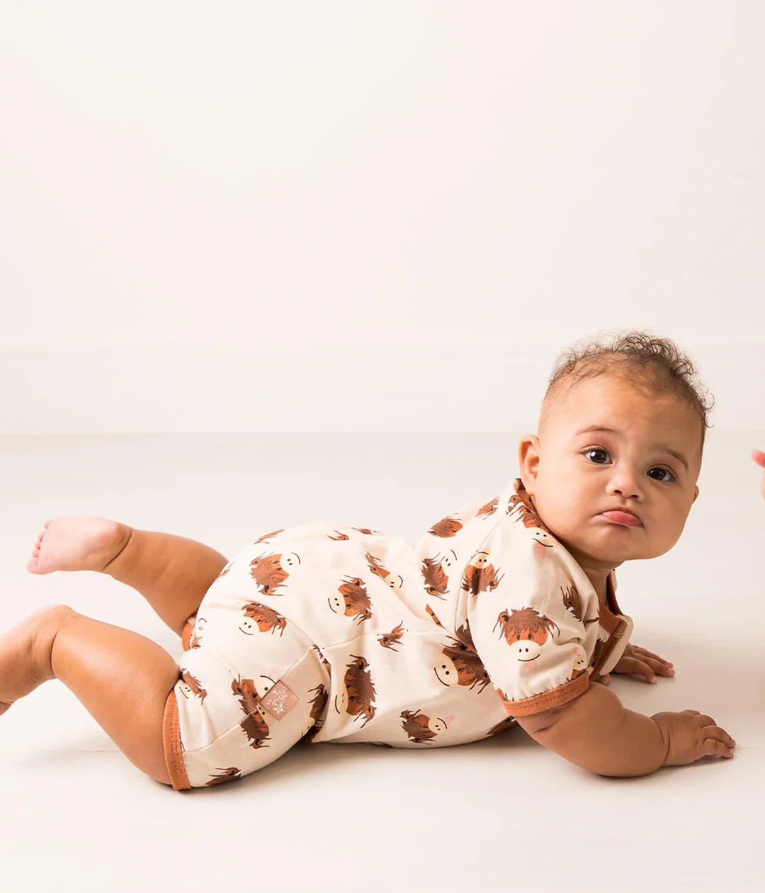 Neutral Highland Cow Summer Romper