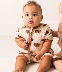 Neutral Highland Cow Summer Romper