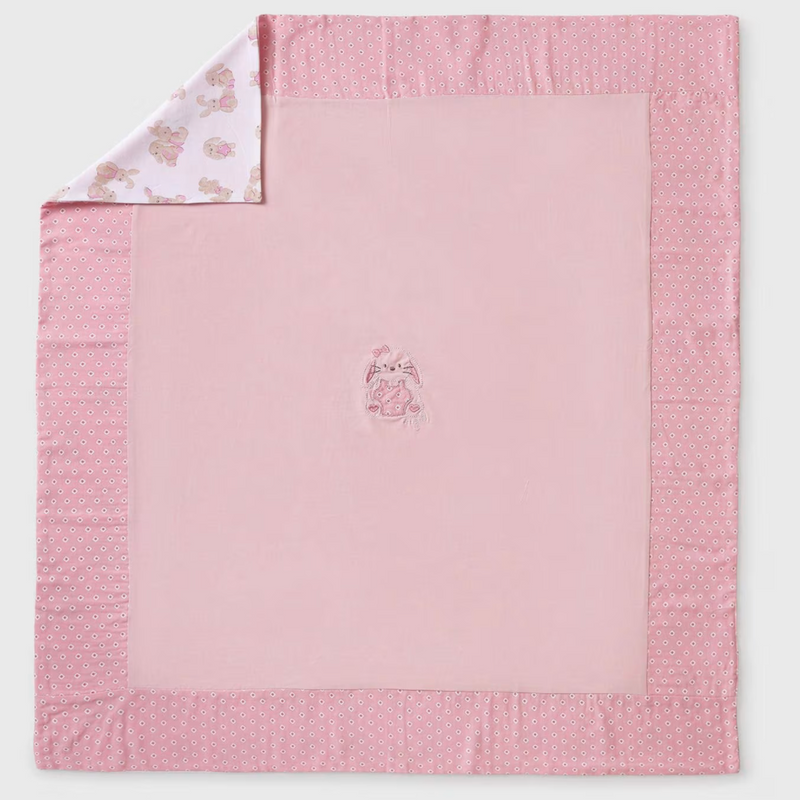 Mayoral Baby Pink Embroidered Bunny Blanket