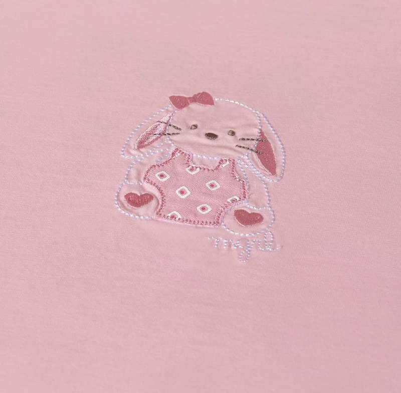 Mayoral Baby Pink Embroidered Bunny Blanket
