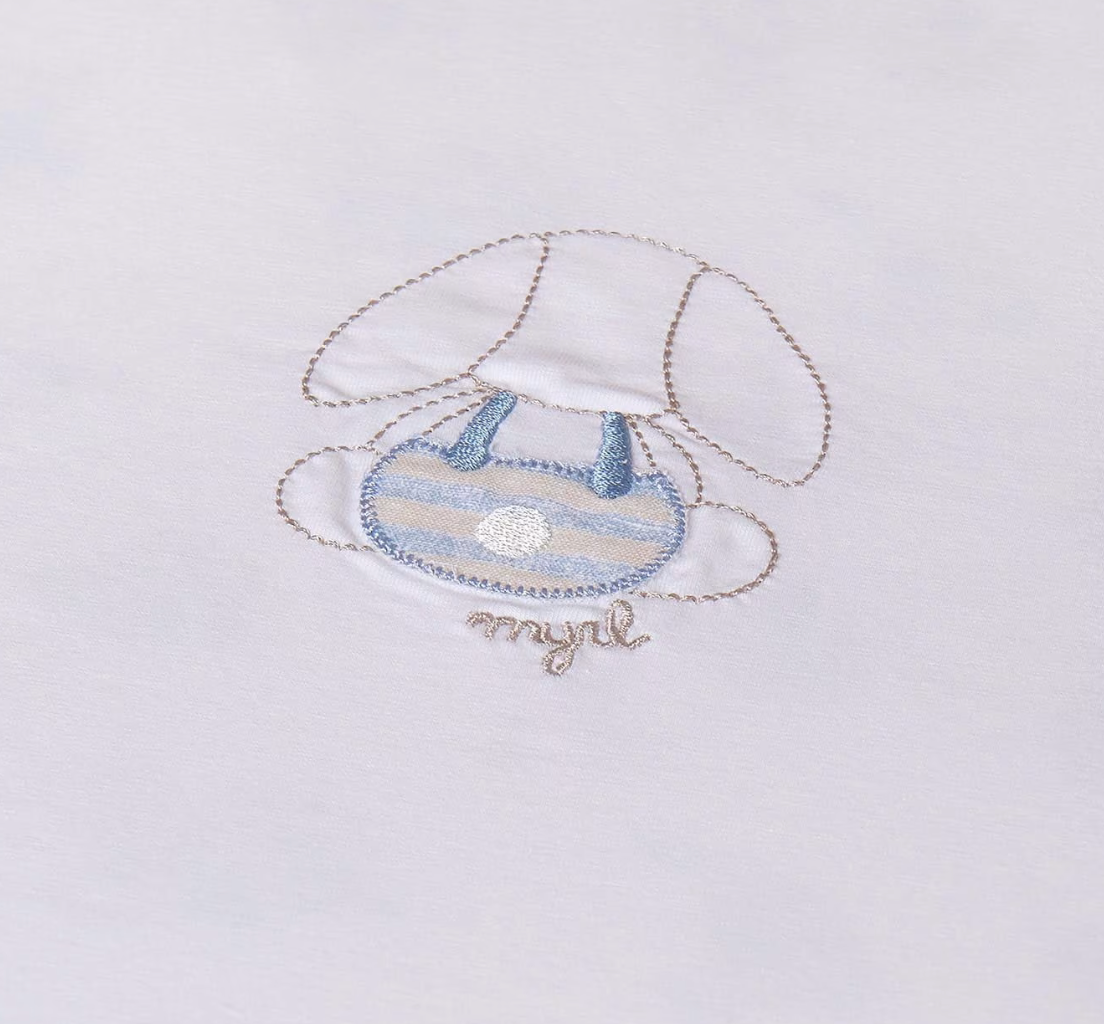 Mayoral Baby Blue Embroidered Bunny Blanket