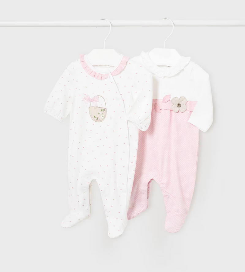 Mayoral Sleepsuits Pink Picnic Basket/Pink Flower Sleepsuits