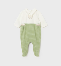 Mayoral Sleepsuits Cream/Green Bear
