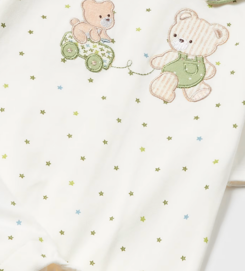 Mayoral Sleepsuits Cream/Green Bear