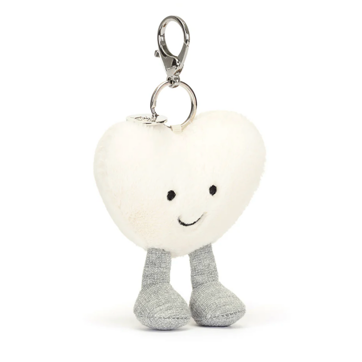 Amuseable Cream Heart Bag Charm - max 1 per customer