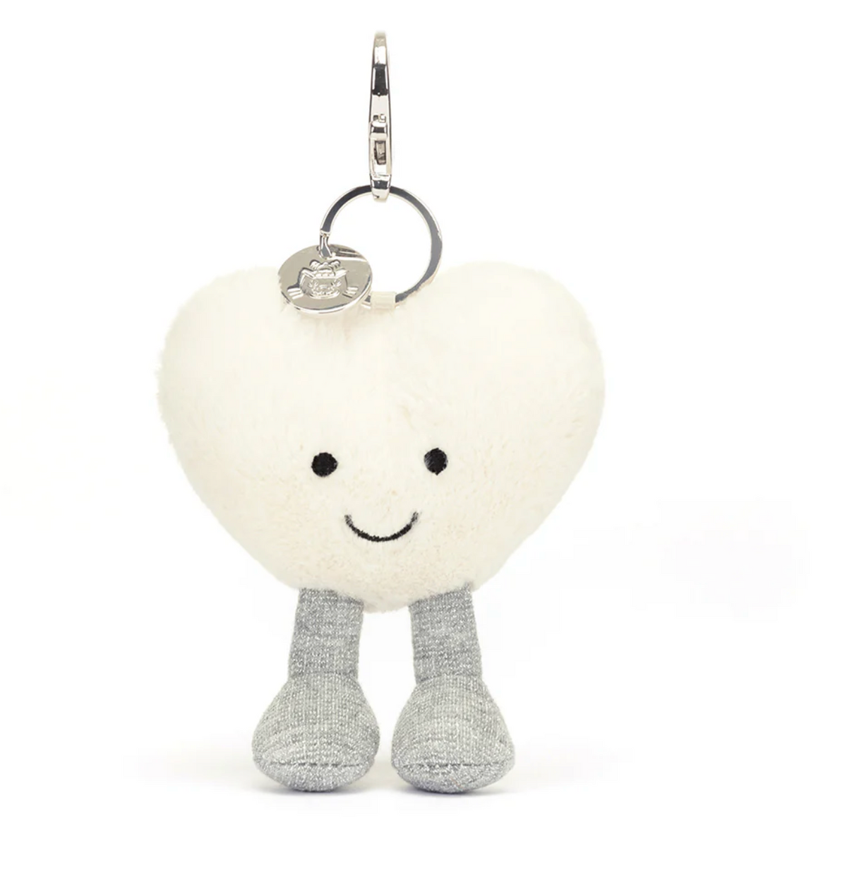 Amuseable Cream Heart Bag Charm - max 1 per customer