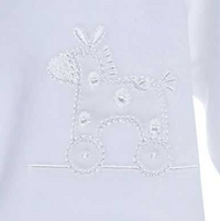 Dandelion Rocking Horse White Velour Sleepsuit