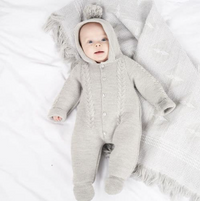 Grey Knitted Pram Suit