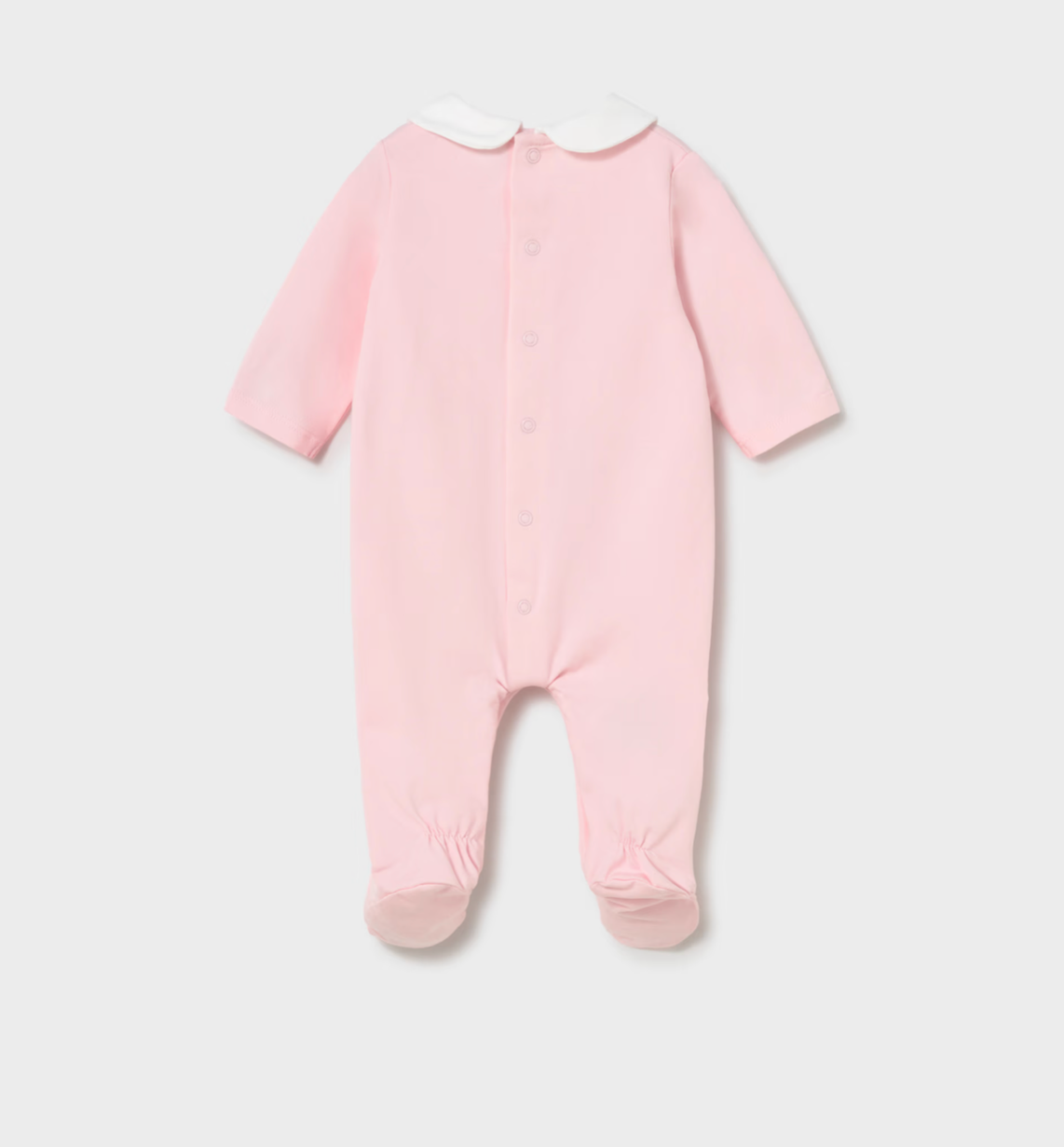 Mayoral Pink Embroidered Teddy Babygrow