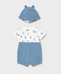 Mayoral Blue Teddy Bear Romper