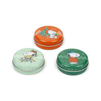 Christmas Snoopy and Woodstock Lip Balm in a Tin.