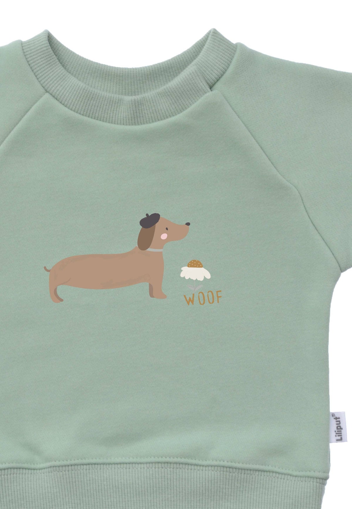 Sweatshirt in reed with "Dachshund" print
