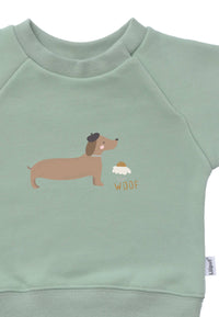 Sweatshirt in reed with "Dachshund" print