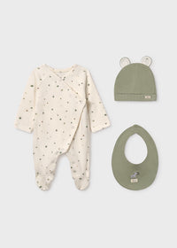 Mayoral Beige/Green Three Piece Unisex Gift Set