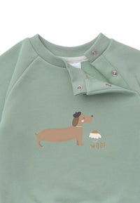 Sweatshirt in reed with "Dachshund" print