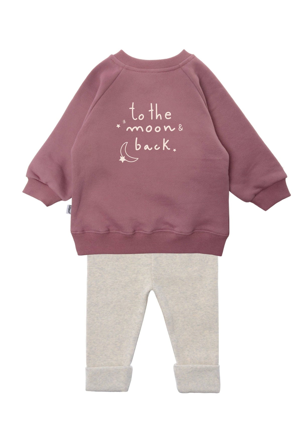 Set with sweatshirt in rosewood and "to the moon" leggings