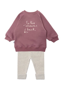 Set with sweatshirt in rosewood and "to the moon" leggings