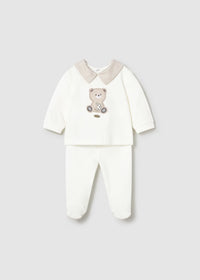 Mayoral Cream Bear Two Piece Set