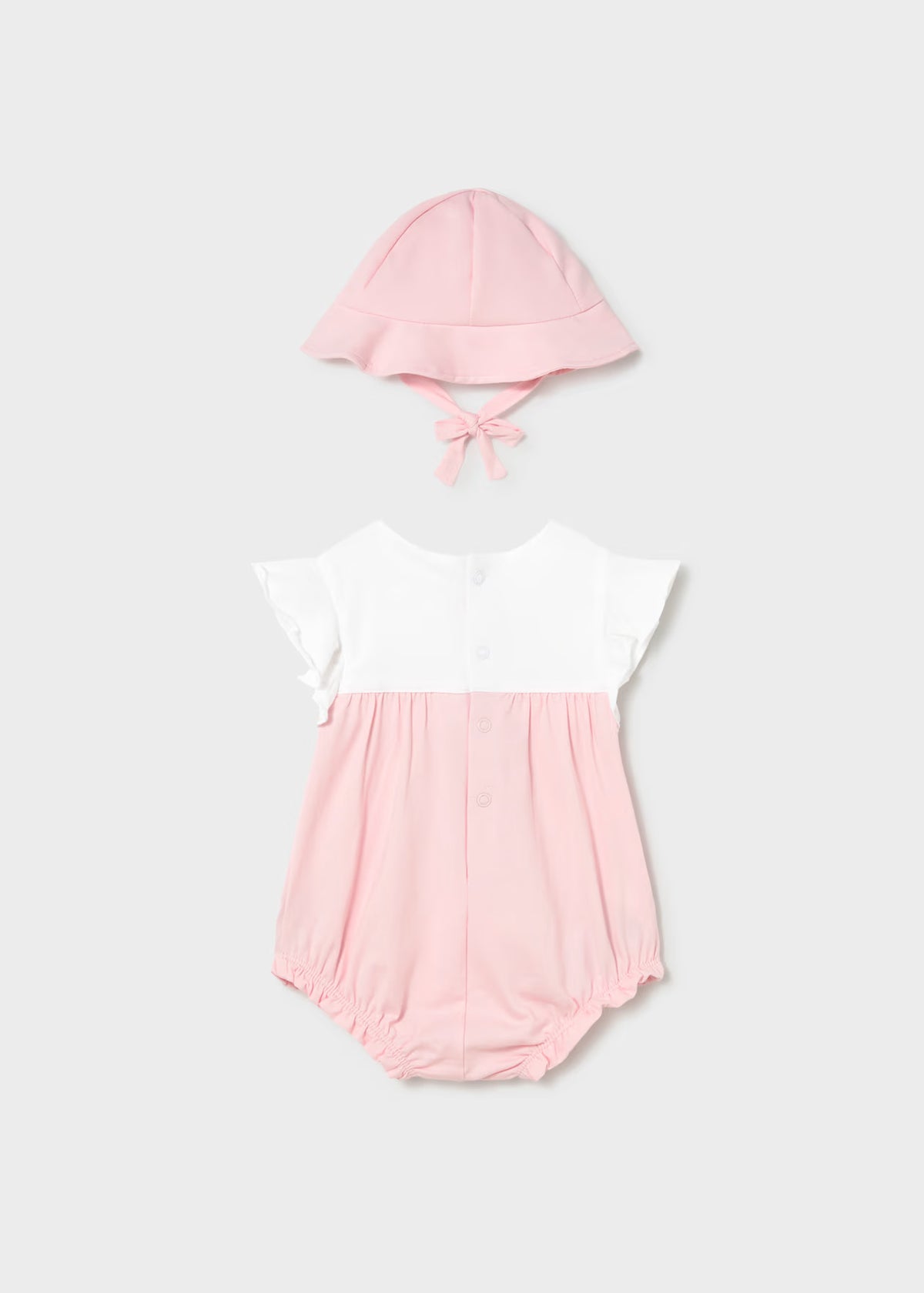Mayoral White/Pink Floral Romper and Hat