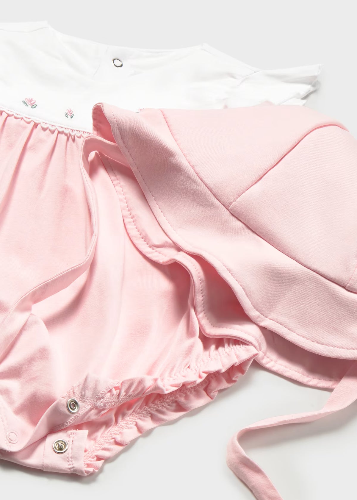 Mayoral White/Pink Floral Romper and Hat