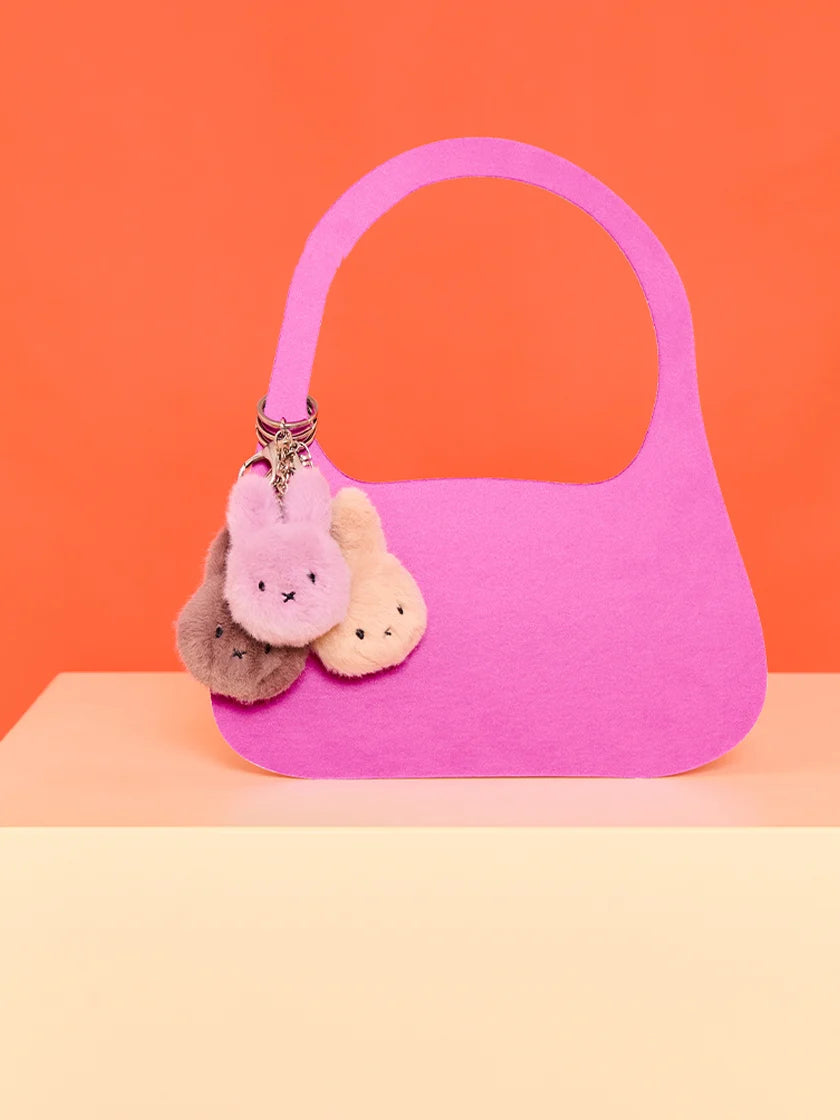 Miffy Eco Fuzzy Beige Keychain