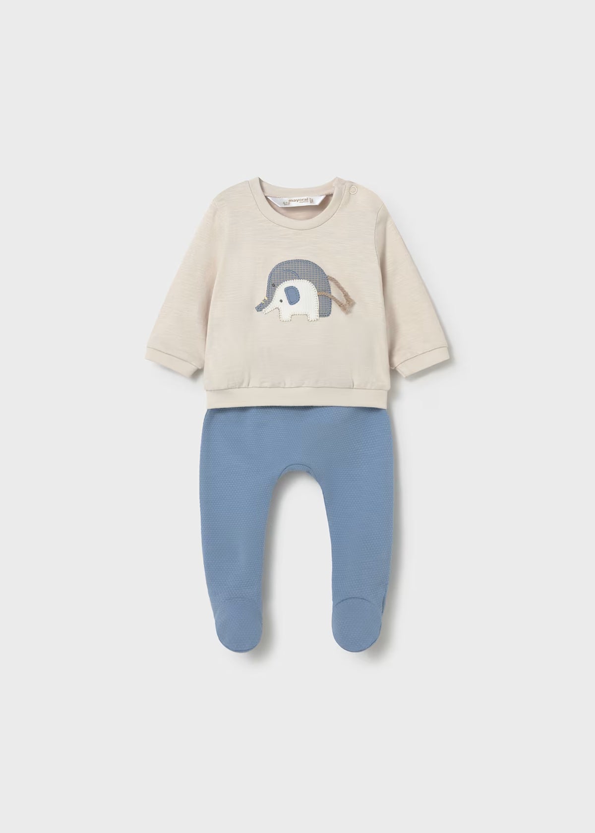 Mayoral Beige/Blue Elephant Set
