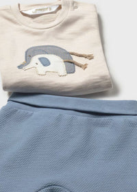 Mayoral Beige/Blue Elephant Set