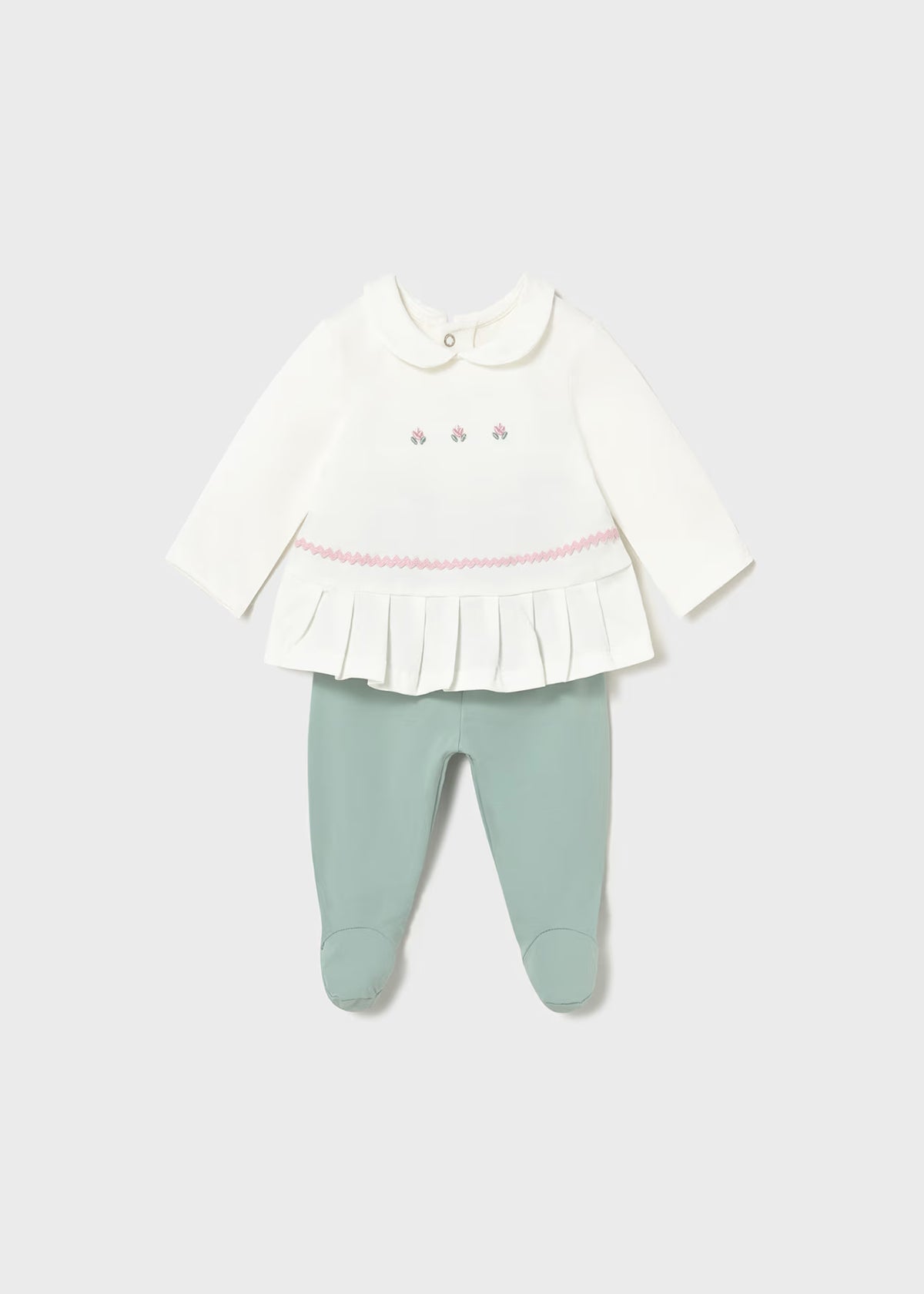 Mayoral Mint/White Floral Set