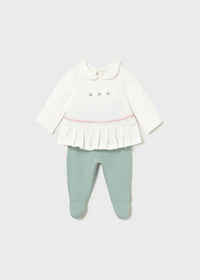 Mayoral Mint/White Floral Set