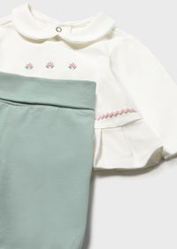 Mayoral Mint/White Floral Set