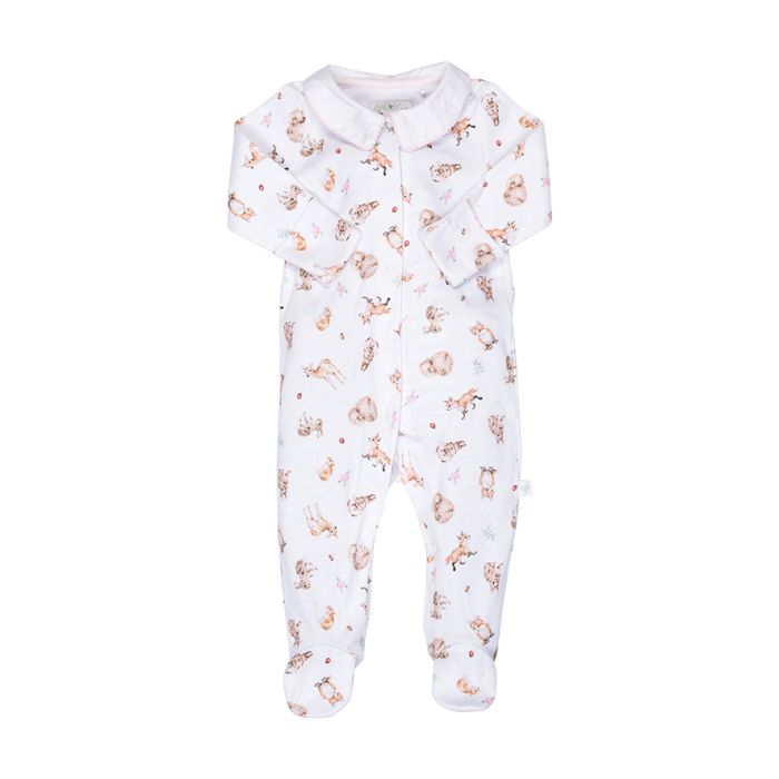 Little Forest Woodland Animal Patterned Babygrow