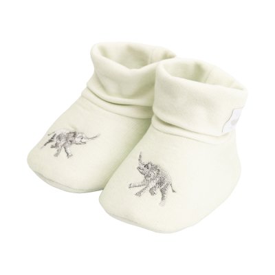 Little Wren Embroidered Booties Savannah Elephant