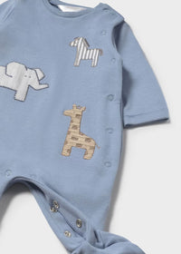 Mayoral Blue/Cream Safari Sleepsuits