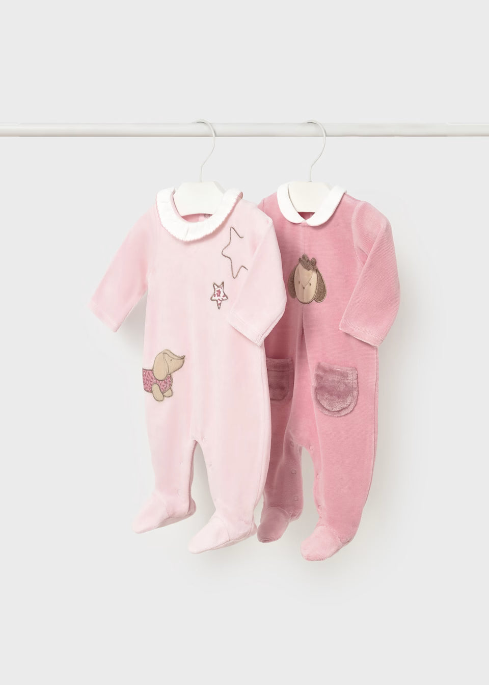 Mayoral Sausage Dog Pink Sleepsuits