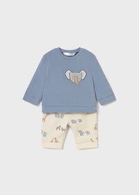 Mayoral Blue/Cream Safari Animal Jogger Set