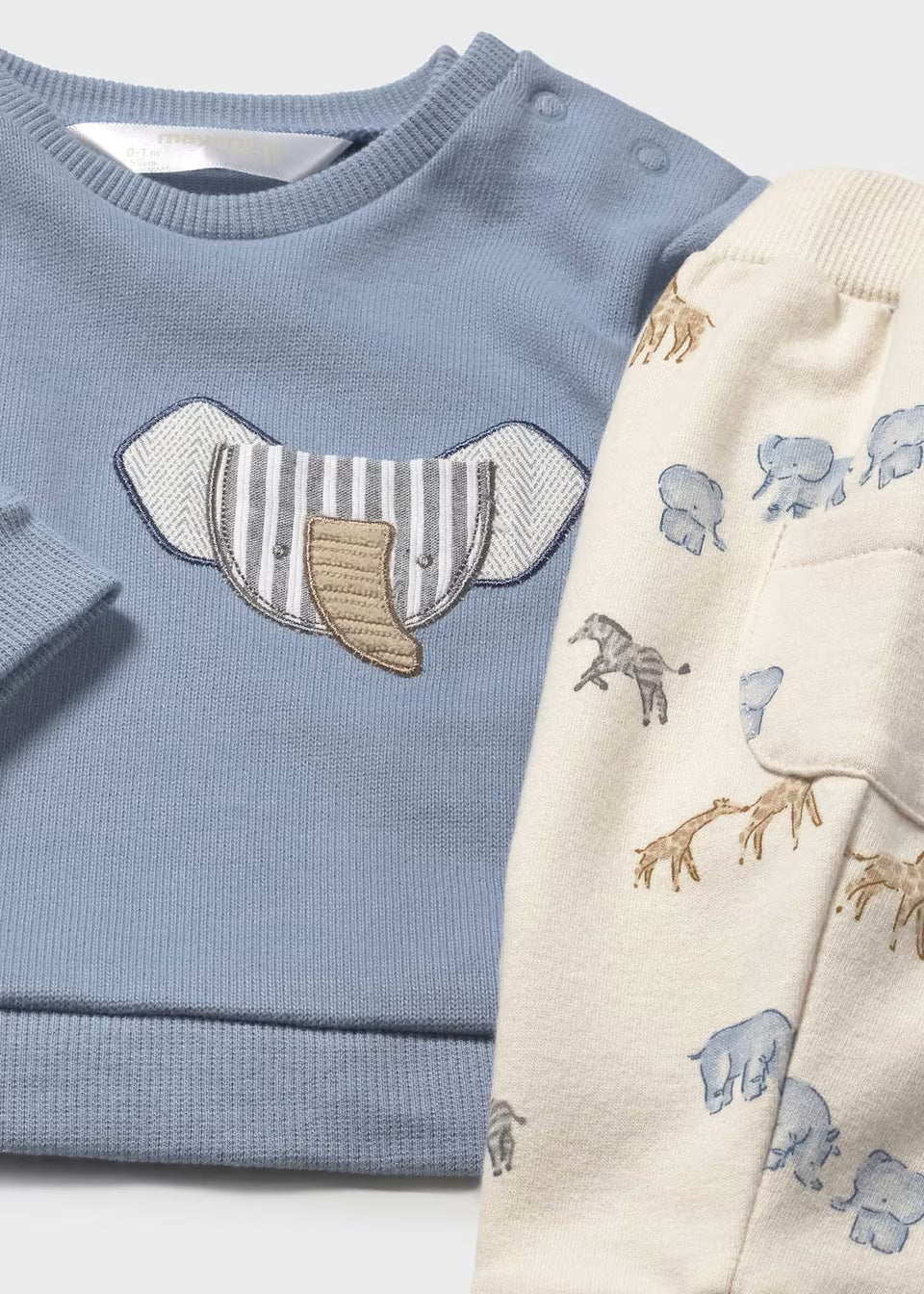 Mayoral Blue/Cream Safari Animal Jogger Set