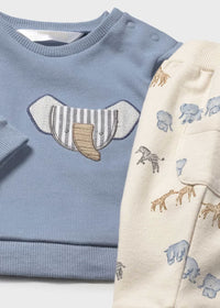 Mayoral Blue/Cream Safari Animal Jogger Set