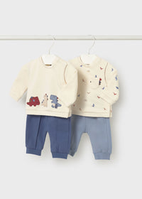 Mayoral Blue/Cream Dino Jogger Set