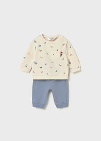 Mayoral Blue/Cream Dino Jogger Set