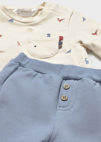 Mayoral Blue/Cream Dino Jogger Set