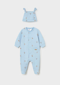 Mayoral Blue Dog Sleepsuit and Hat